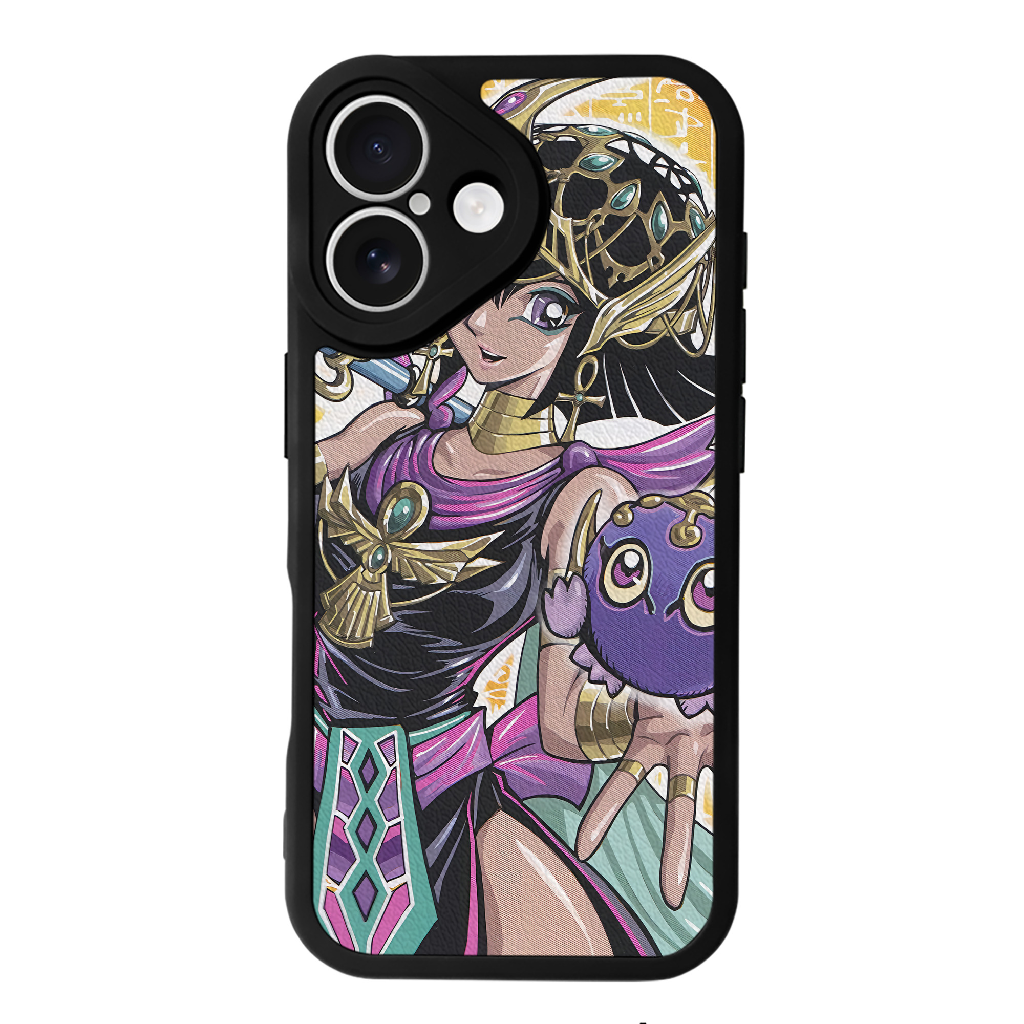 （画像用） 遊☆戯☆王 Yu-Gi-Oh! 【iPhone 16シリーズ対応】シリコンスマホケース（レザー調） 材質：シリコン